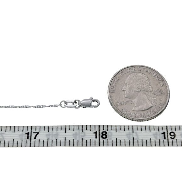 Vintage BGE Sterling Silver 925 0.9mm Singapore Chain Necklace 18" - Picture 2 of 3